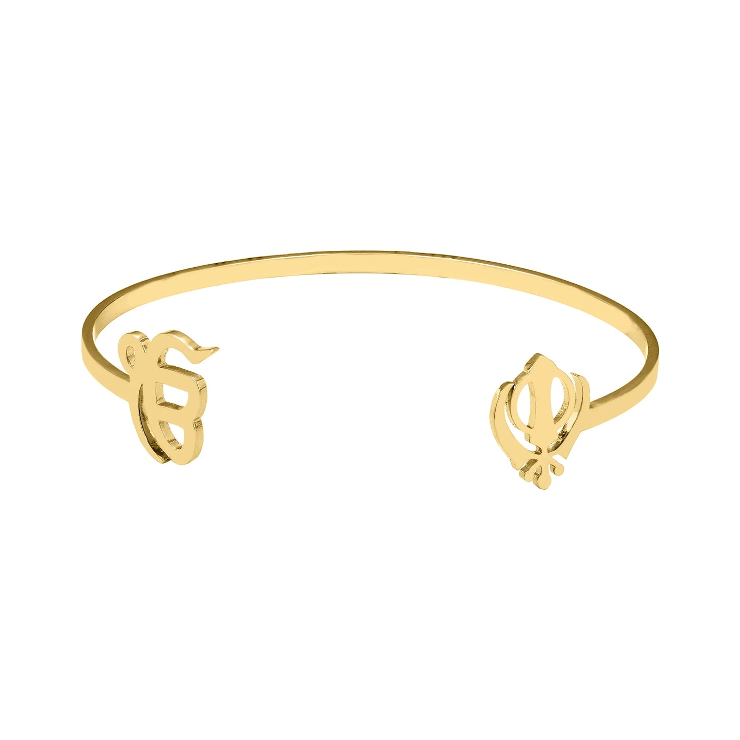 Punjabi Sikh Gold Bracelet God Unique Symbol 18k Stainless Steel Believer Faith Master Unique Symbol Religious Jewelry Souvenir