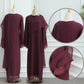 Sweet Slim-Fit Hijabi Abaya Dress-Fixed Long Scarf, Integrated Waist Belts, Decorative Pin. Ramadan Eid Party Muslim Women Dress