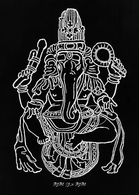 Golden Om Hindu Symbol Ganesha Poster  Indian God Canvas Prints Wall Art for Living Room Bedroom  Minimalist Decor Spiritual Hom