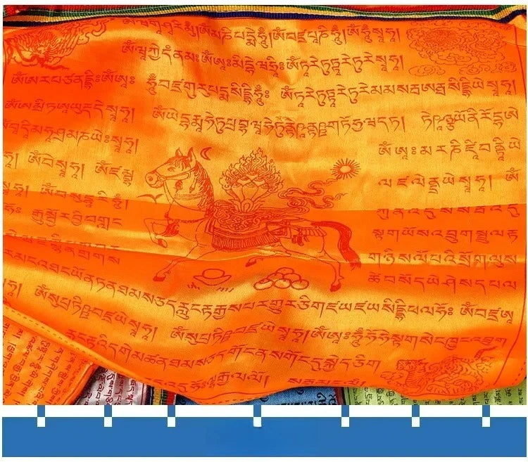 Tibetan Buddhism Satin Prayer Flags 5 Color Prayer Flags Xizang Longda Prayer Flag Decor Pray for Happiness Health Fengma Flag