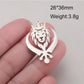 5 pcs Crown Lion King Charms Stainless Steel Sikh Symbol Khanda Pendants for Necklace Keychain Jewelry Making Handmade DIY Gifts