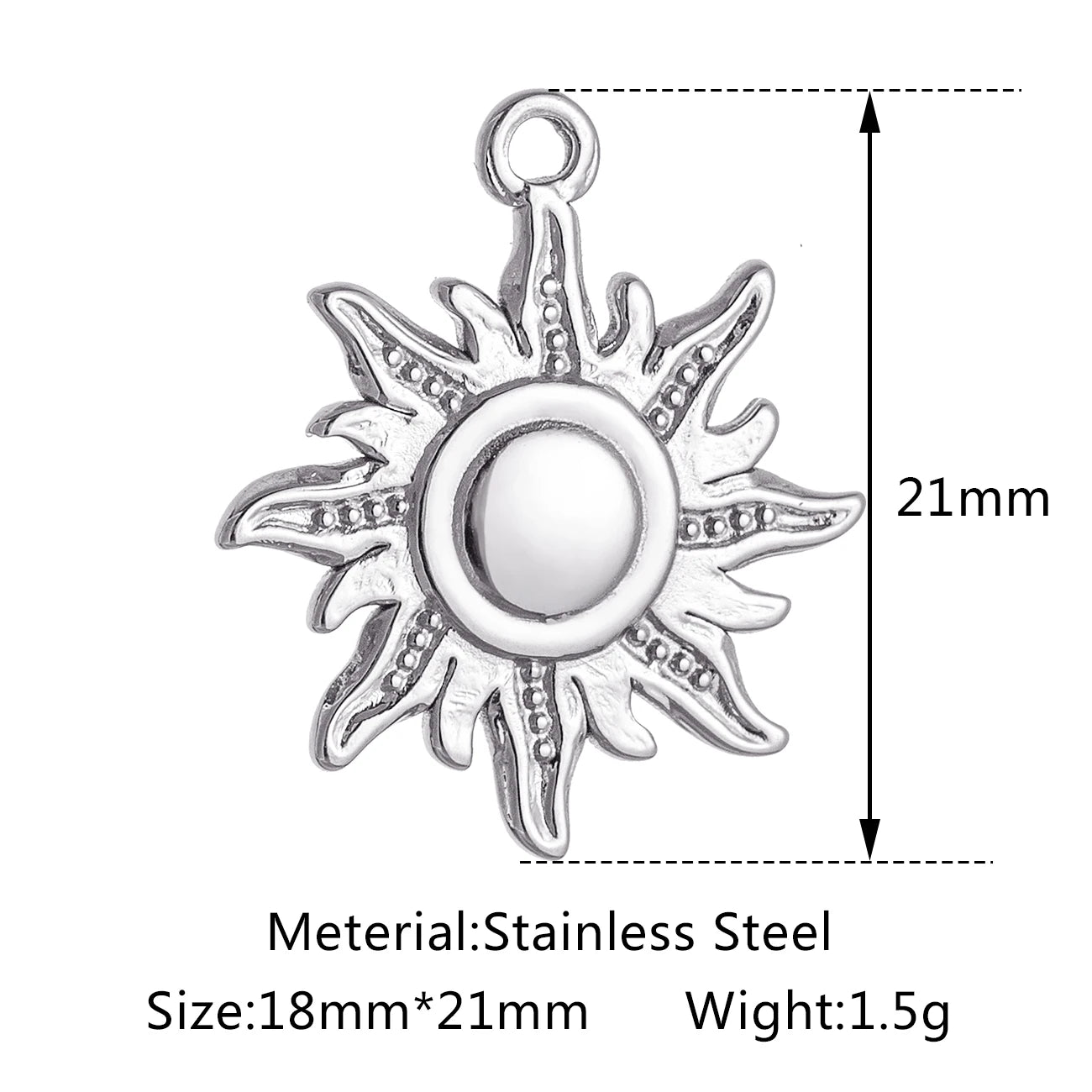 3pcs/Lot Stainless Steel Casting Sunburst Sun Moon Star Charms Pendant For DIY Necklace Bracelet Earrings Jewelry Accessories