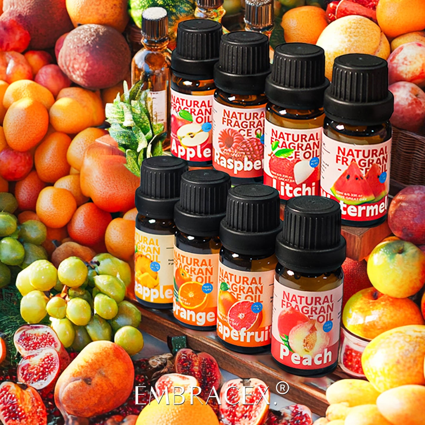 25 Type Fruit Essential Oils Fruit Perfumes Fragrance Oil for Diffuser Candles Making -Strawberry Lemon Peach Banana Mango
