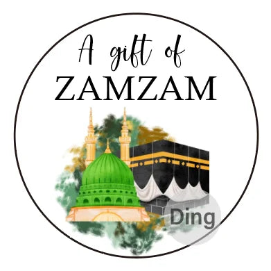 Personalised ZamZam Water Bottle Stickers Hajj Umrah Mubarak Eid Label Box Bag Seal Muslim Ramadan Kareem Celebration