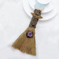 Natural Amethyst Crystal Love Heart Magic Broom Gem Crafts Home Decoration Reiki Healing Witch Broomstick Christmas Gift