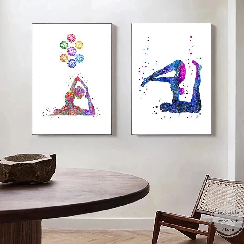 Spirituality Yoga Tree Khanda Sikh Symbol Couple Meditation  Art Poster Canvas Painting Wall Prints Picture Yoga Room Home Decor