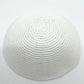 White DMC Kippah Dome Handmade Knitted Yarmulke Kippot 16/19cm Dome