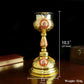HTISOK Christian Chalice Church Ceremonial Supplies Alloy Metal Holy Cups Exquisitely Carved Holy Water Spoons And Cups