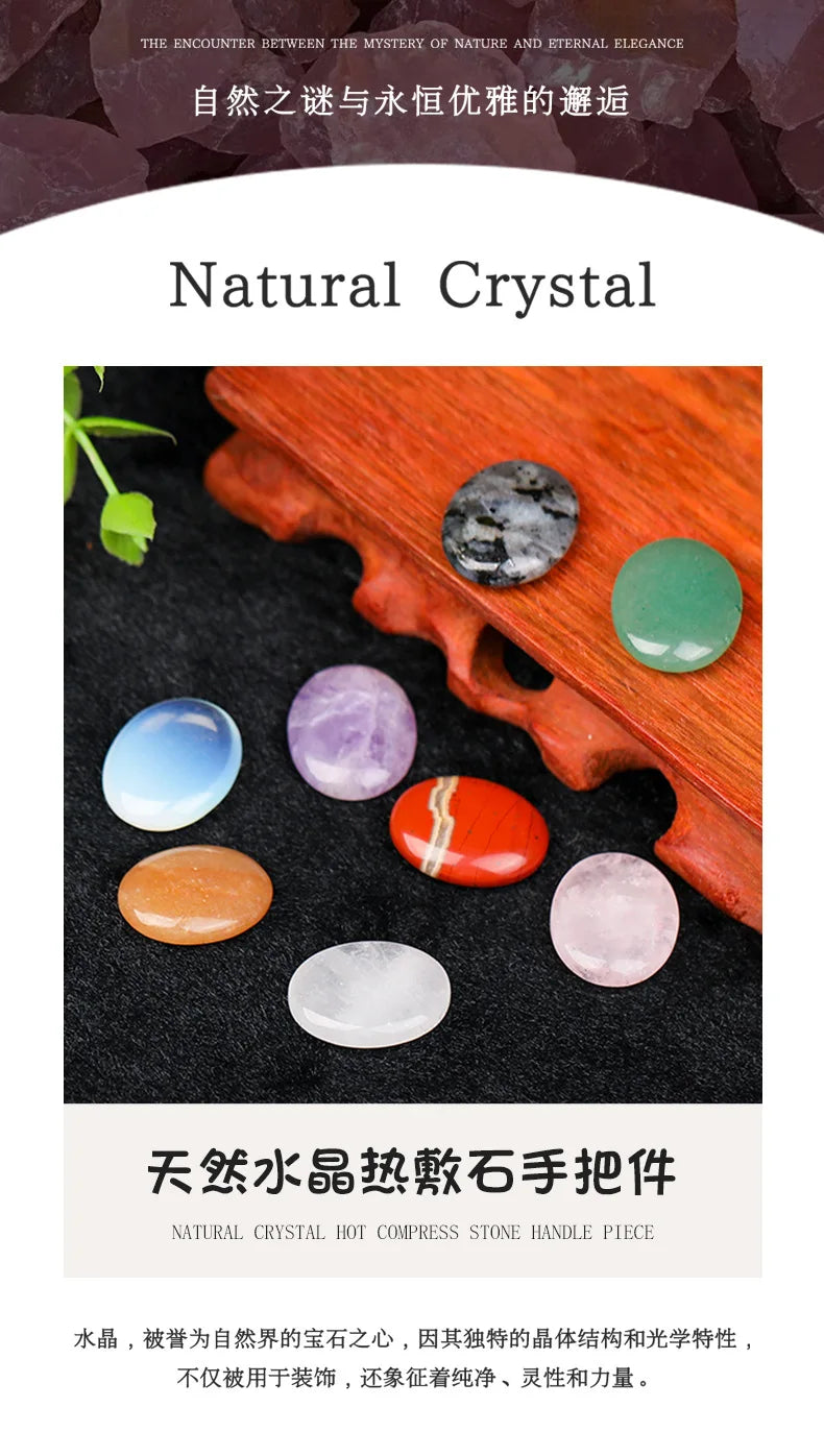 JH18-1 5/10Pcs Natural Crystal Palm Stone, 2cm Oval Shaped Raw Gemstone for Handheld Worry Stone Reiki Healing Massage Decor