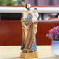 St. Joseph and Child Jesus on Base Heavenly Protectors 20cm Resin and Stone Religious Gift Decoration