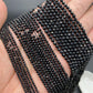 2mm 3mm 4mm Black Tourmaline Faceted Round Stone Natural Crystal Energy Loose Gemstone For DIY Men Women