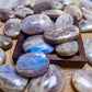 Natural Blue Luminous stone Crystal Palm Stone for Mind Healing Finger Massage Energy Healing Feng Shui Meditation Worry Stone