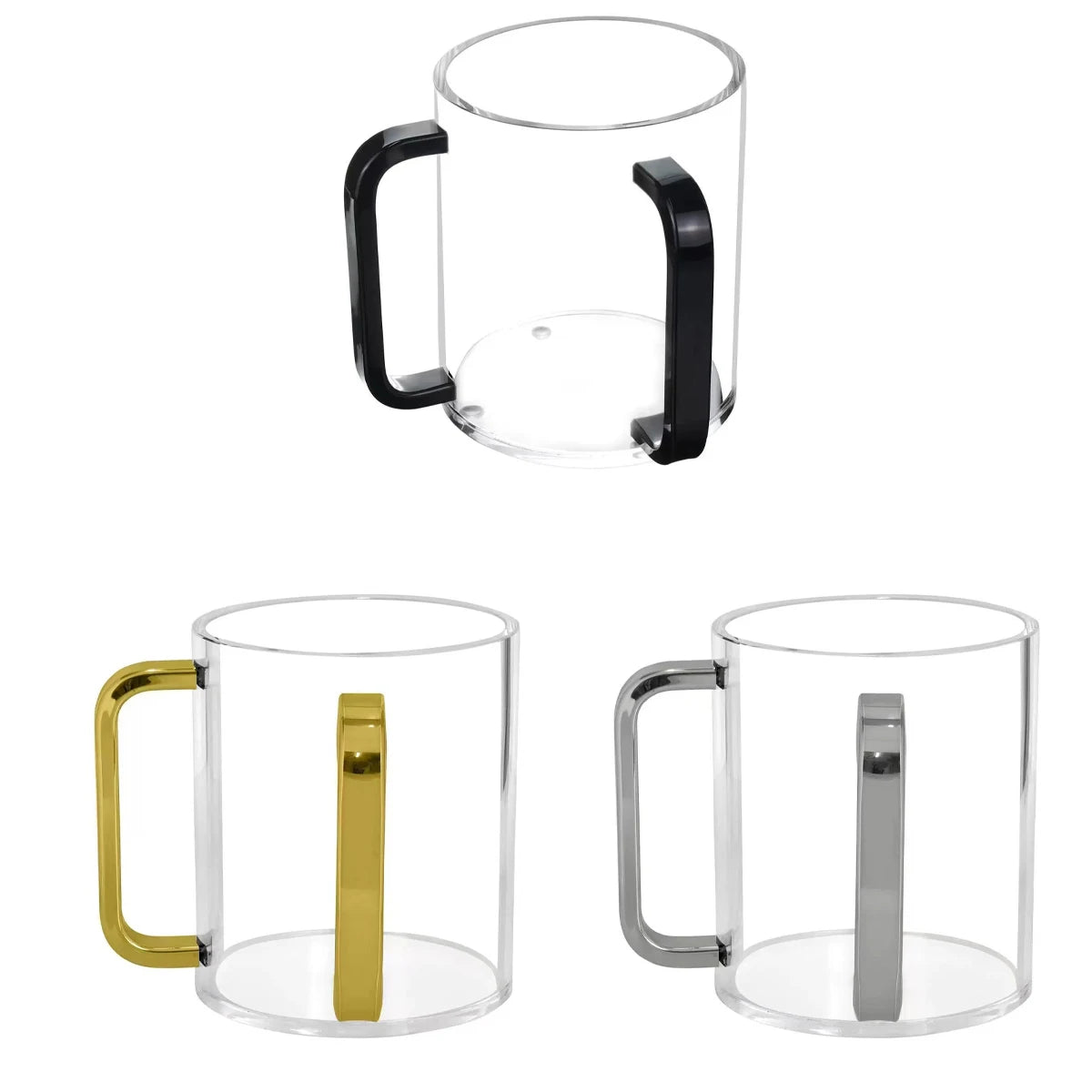 Judaica Acrylic Wash Cup Dual Handles Cup Jewish Niggel Vasser Hand Washing Cup for Prayer Ritual Clear Lucite Material