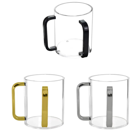 Judaica Acrylic Wash Cup Dual Handles Cup Jewish Niggel Vasser Hand Washing Cup for Prayer Ritual Clear Lucite Material
