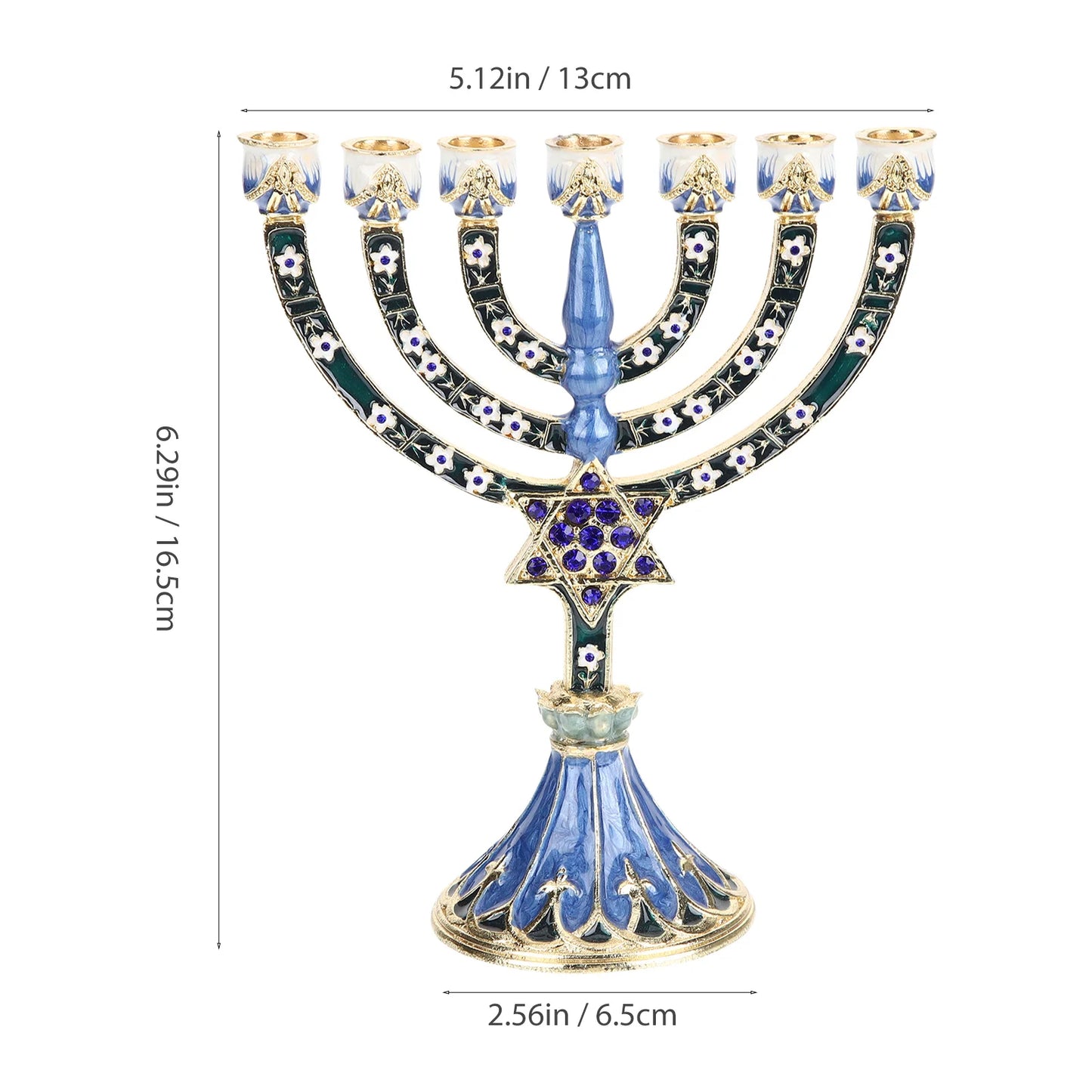 Holder Centerpiece Christmas Decorations Hanukkah Holdersticks Blue Jewish Menorah
