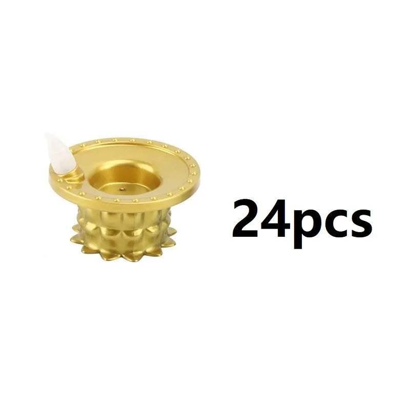 RMWIN-Diya LED Water Sensor Lights 24 Pcs, Waterproof Flameless Tea Light For Diwali For Home, Temple, Pooja, Return Gift