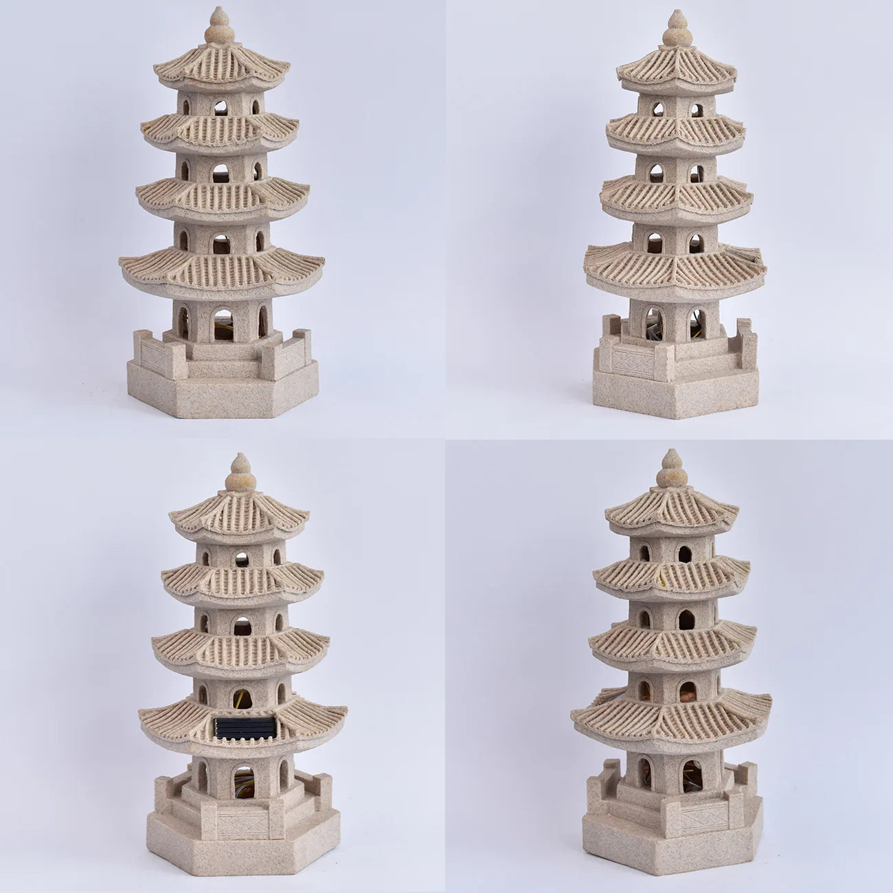 Japanese Pagoda Statue Zen Garden Lantern Resin Stone Tower Sculpture Buddha Decor for Patio Backyard Meditation Home Ornament