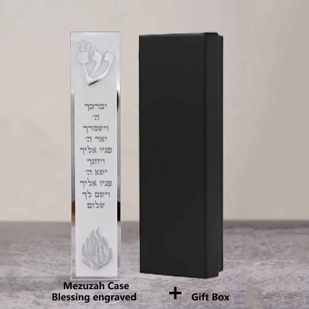 Personalized  Acrylic 3D Cut Jewish Mezuzah with Home Blessing&Name Custom Mezuzah Case Judaica Gift New Home Jewish Gift