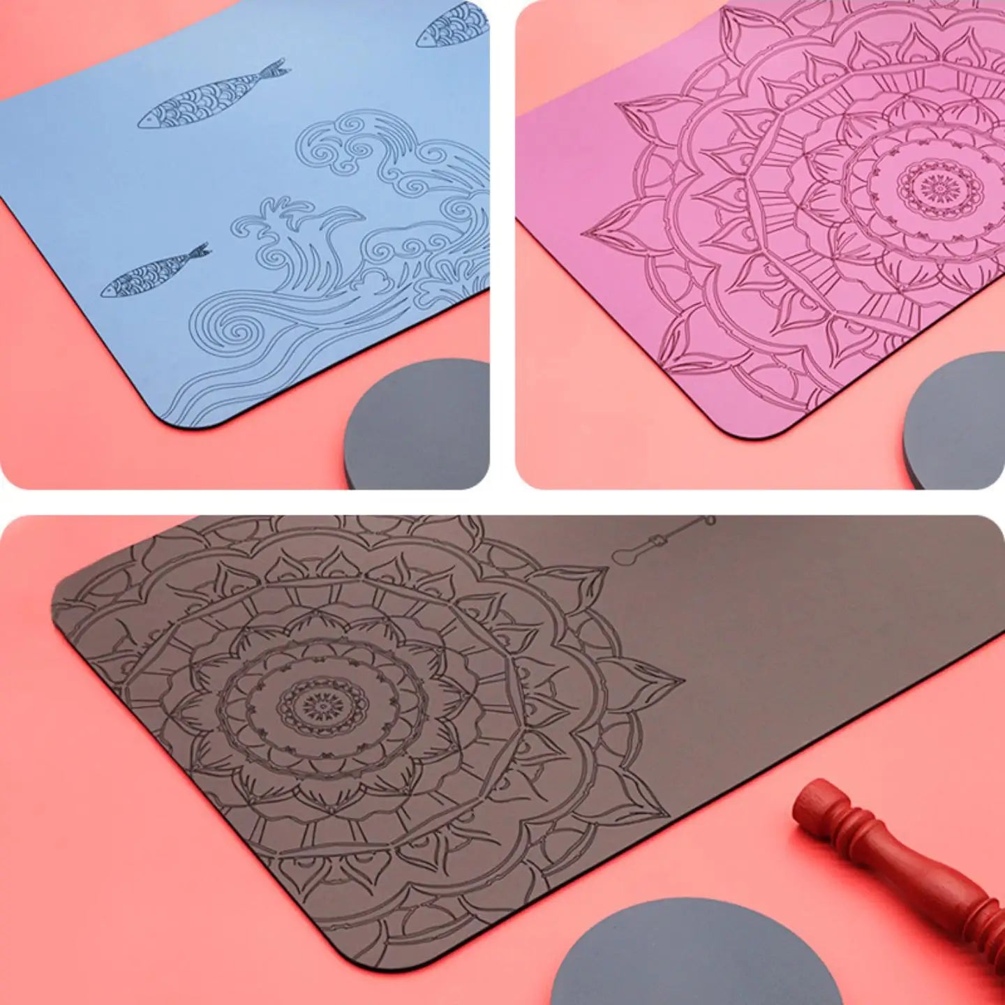 Natural Rubber Yoga Mat Small Size Meditation Pad Professional Flat Support Knee Pad Anti-Slip Yoga Inverted  Pad