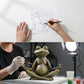 VILEAD Original Design Meditating Frog Sage Resin Zen Artistic Figurine Decorative Garden Statue Home Office Desk Decor