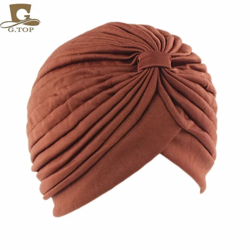 NEW Luxury Divas Stretchable turban Head wrap hat with beaded pendant women Headwear