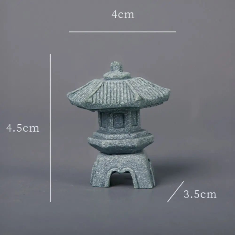 New Mini Pagoda Lantern Light Garden Statue Decorative Sand Stone Micro Landscape Lamp Zen Yard Miniature Bonsai
