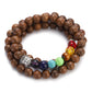 Multilayer Wood Beads Buddha Lotus OM Bracelet Tibetan Buddhist Mala Charm Rosary Bracelet Yoga Wooden For Women Men Jewelry