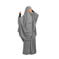 2 Piece Ramadan Khimar Muslim Women Prayer Set Dress Full Cover Islamic Burka Hooded Arab Gowns Umrah Eid Abaya Worship Service