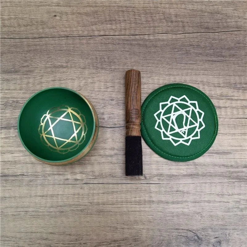 Buddhist Sound Bowls Therapy Meditation Mindfulness Yoga Ornaments Colorful Nepal Tibetan Singing Bowl Chakras Handmade Copper