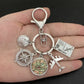 New ideas Earth plane keychain pendant earth compass personality memorial key ring gift for travel lovers