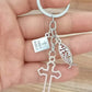 New Fashion Diy Keychain Jesus Cross Book Bible Pendant Men'S Jewelry Car Keychain Souvenir Gift