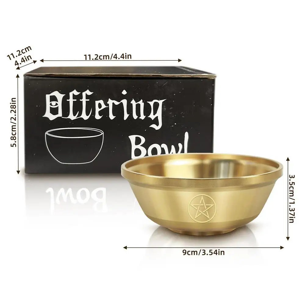 9cm Offering Bowl Brass Triple Moon Dish Small Metal Crystal Storage Bowl For Altar Meditation Yoga Studio Ceremony Mindfulness