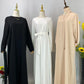 Hot Selle Muslim Woman Abaya With Pockets Islamic Casual And Simple Long Dresses Moroccan Caftan Woman Dubai Abaya Ramadan Black