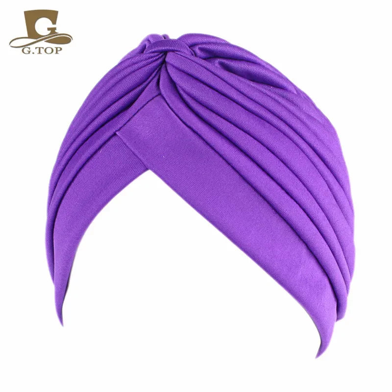 NEW Luxury Divas Stretchable turban Head wrap hat with beaded pendant women Headwear