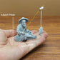 Miniature Zen Fisherman Play Chess Elder Sand Stones Figurine Garden Bonsai Rockery Aquariums Ornaments Lanscape Room Decoration