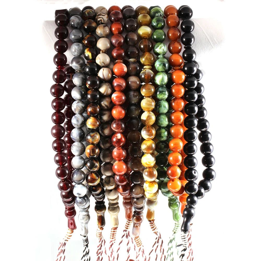 Muslim 14mm Round 33 Rosary Yoga Men's Cuffs Charm Bracelet Middle East Prayer Ramadan Meditation Bracelet for Women Jewelry