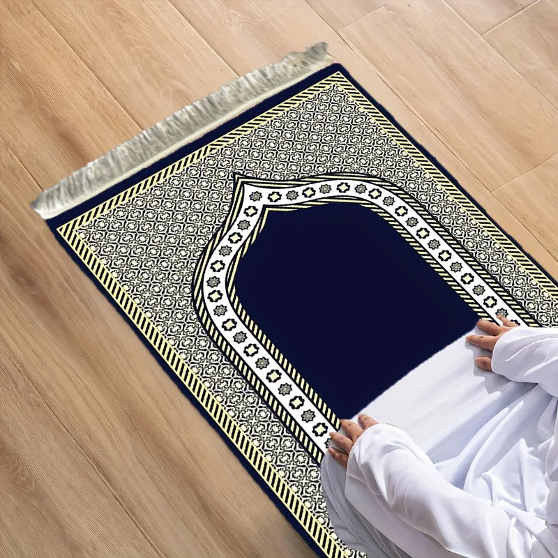 VIKAMA Portable Prayer Mat Pilgrimage Design Foldable Prayer Mat Living Room Islamic Daily Worship Soft Carpet
