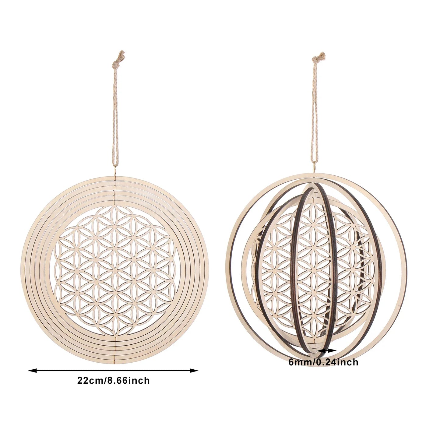 3D Wall Sign Wall Art Flower of Life Wooden Laser Cut Handmade Crafts Sacred Meditation Energy Geometry Ornament Hanging Decor