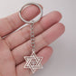 Lucktune Star Of David Hanukkah Menorah Keychain Stainless Steel Hexagram Candlestic Jewish Keyring Women Amulets Jewelry Gifts