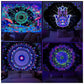 VIKAMA Neon Illusion Hamsa Hand Tapestry Cosmic Nebula All Seeing Eye Meditation Room Bohemian Bedroom Home Decor Tapestry
