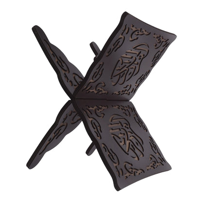 Black Foldable Detachable Wooden Carved Quran Bible Book Holder Muslim Prayer Reading Stand Book Organizer Rack,Home Decoration