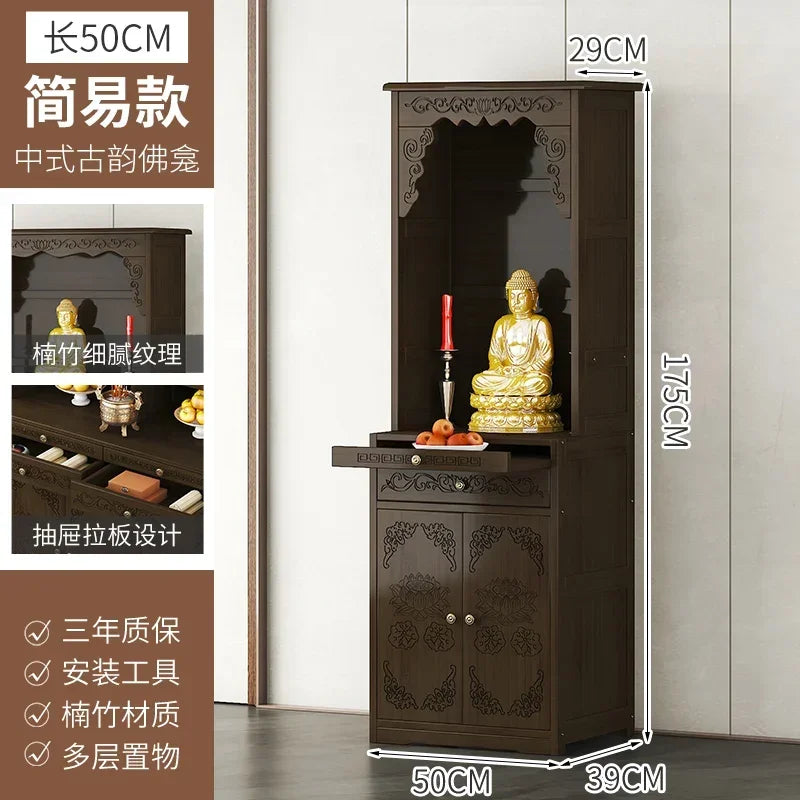 G1   Buddhist shrine stand cabinet, God of Wealth cabinet, household Buddha statue, Guan Gong Bodhisattva worship altar cabinet
