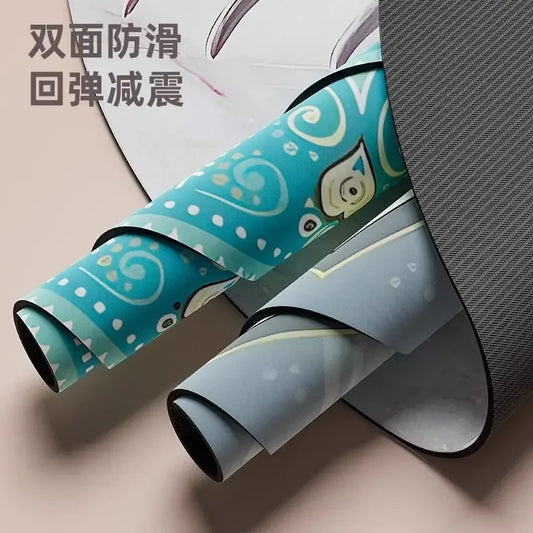Round Large Non-slip Yoga Mat Deerskin Velvet Rubber Meditation Mat Professional Non-slip Yoga Mat