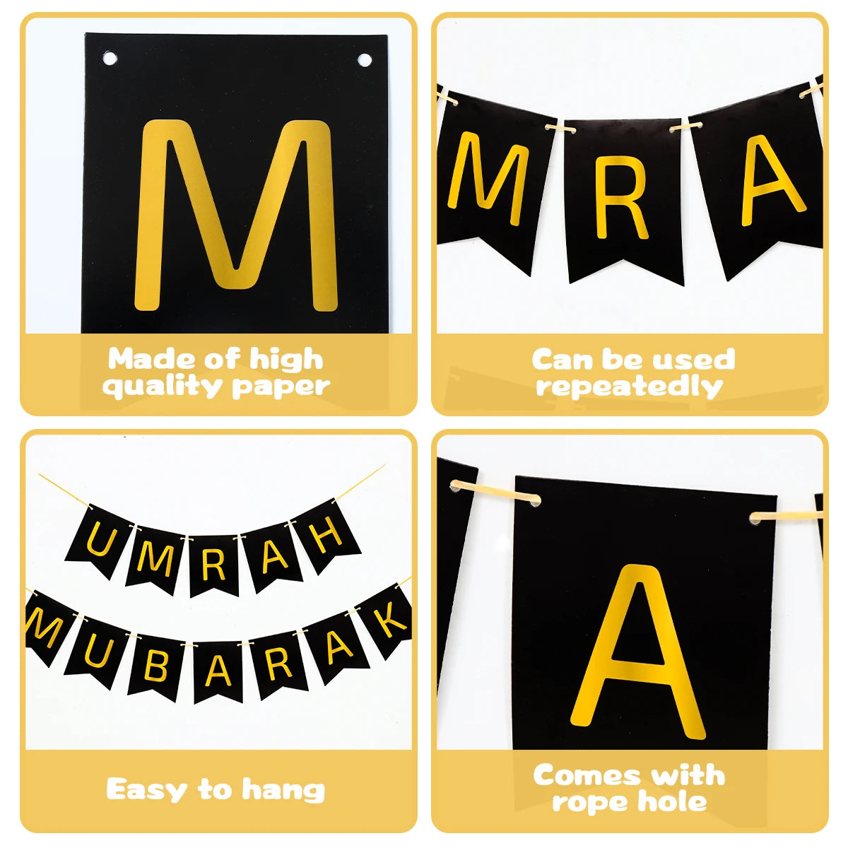 Umrah Mubarak Banners EID Mubarak Decoration 2025 for Home Bunting Banner Ramadan Kareem Islamic Muslim Party Eid Al Adha Gifts