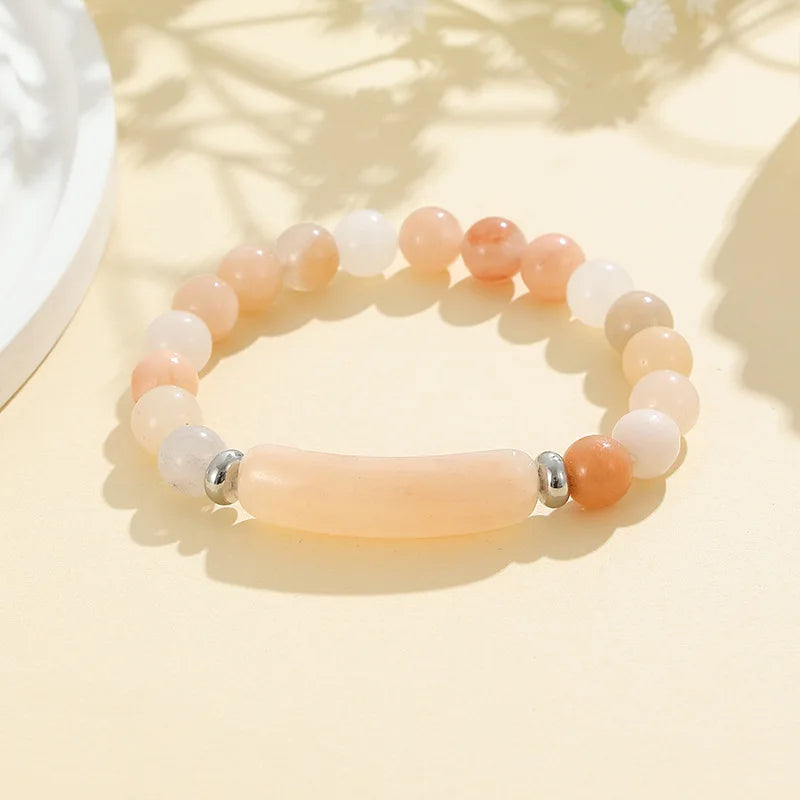 1pc Healing Handmade Stone Bracelet Turquoise Natural Malachite Gemstone Crystal Rough Bracelet Body Energy Yoga