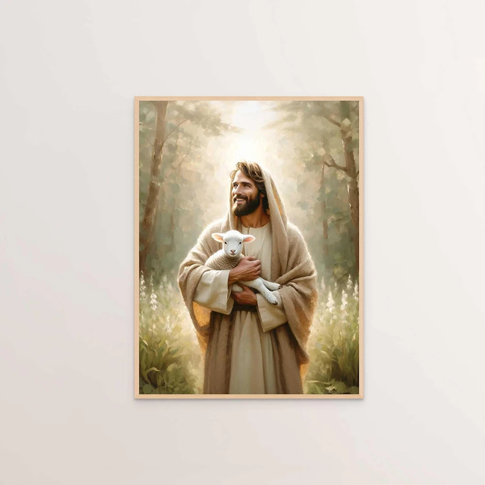 Jesus Christ Canvas Postres Christian Jesus Portrait Wall Art Print Poster I Will Walk with Christ LDS Bible Verse Gift Poster