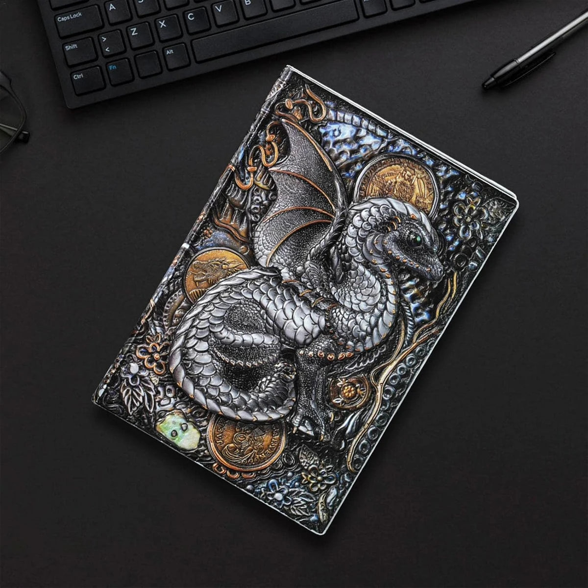 Vintage Dragon Relief Notebook A5/100 Sheets, Suitable For Planning, Scheduling, Journaling, Meeting Notes, Inspiration, Creativ