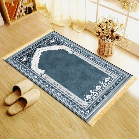VIKAMAIslamic prayer mat for home worship, Muslim prayer rug suitable for foyer, living room, and travel, portable prayer mat