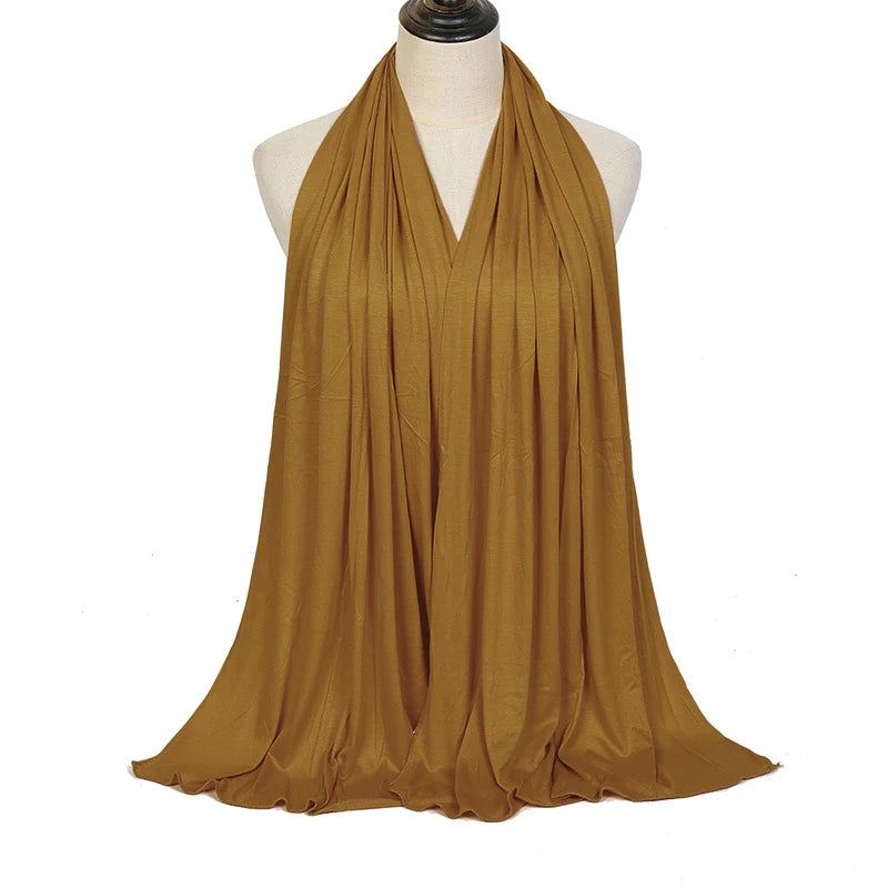 Premium Modal Cotton Jersey Hijab Scarf Muslim Long Shawl Women Plain Soft Turban Tie Head Wraps Africa Female Headband 170x60cm