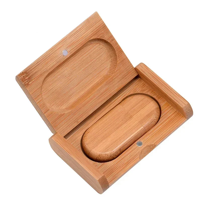 JASTER Wooden USB 2.0 Flash Drive 128GB 1PCS Free custom logo Pen drive with box 64GB 32GB 16GB Memory Stick wedding Gift U disk